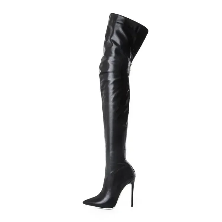 NONE Damenstiefel, hoher Absatz, 11 cm, Overknee-Stiefel, große Größe 34–43, Reißverschluss hinten, modische Persönlichkeitsstiefel 3