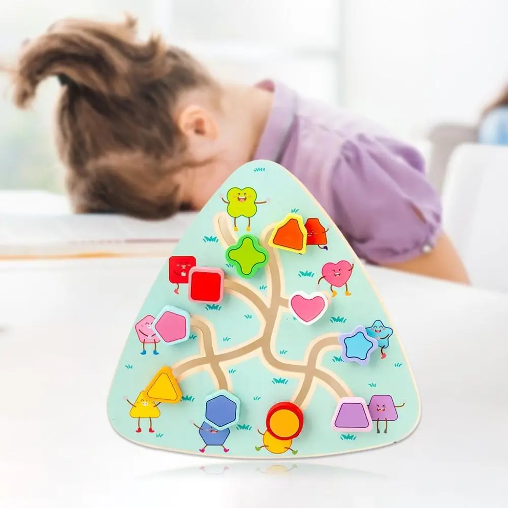 Wooden Children's Maze Walking Board Montessori Multipurpose Montessori Maze Boards Early Education Portable Puzzle Maze Board