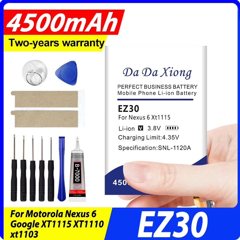 Top Brand 100% New 4500mAh EZ30 Battery for Motorola Nexus 6 Google xt1103 XT1115 XT1110 nexus6 within tracking number