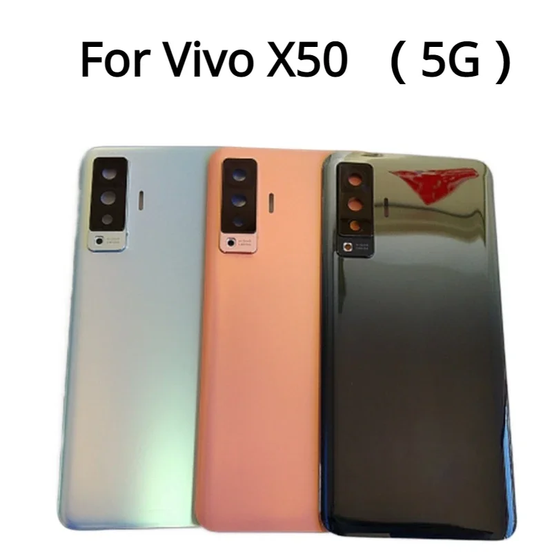 

For Vivo X50 5G Back Battery Cover Rear Housing Door Glass Case for VIVO X50 V2001A Battery Cover with Camera Lens Replacement