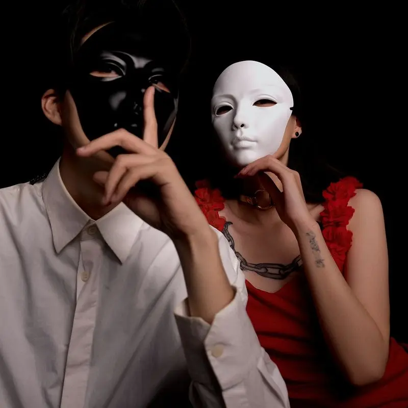 여성용 풀페이스 섹시 성인 공연용 황금색 흰색 댄스 중국 스타일 할로윈 마스크 남녀 공용 코스프레용