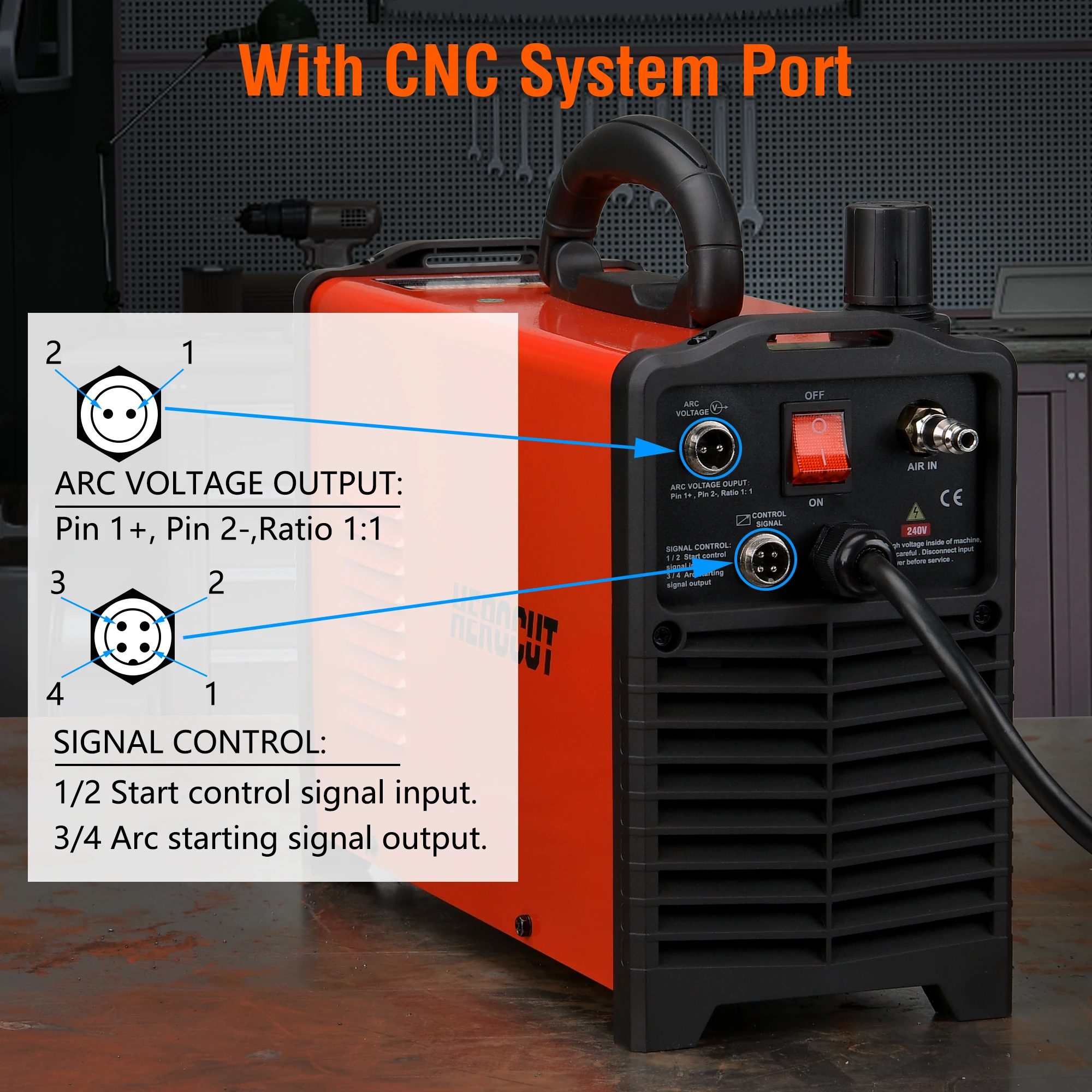 CNC Pilot Arc Plasma Cutter HeroCut CUT55X 55Amps 220V CNC Non-HF IGBT Plasma Cutting Machine Can Work with CNC Table