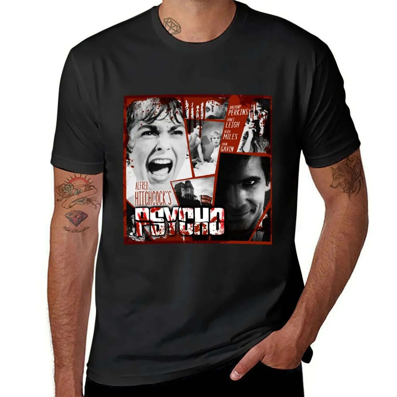 

Hitchcock Psycho Movie T-Shirt cute tops quick drying Aesthetic clothing anime clothes mens champion t shirts