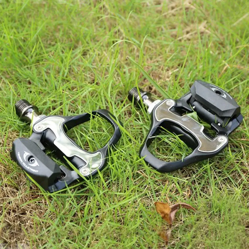 RACEWORK Road Bike Lock Pedal Ultra-Light Carbon Fiber Texture Self-Locking Aluminum Paddle Bearings Pedal R550 With SPD Lock