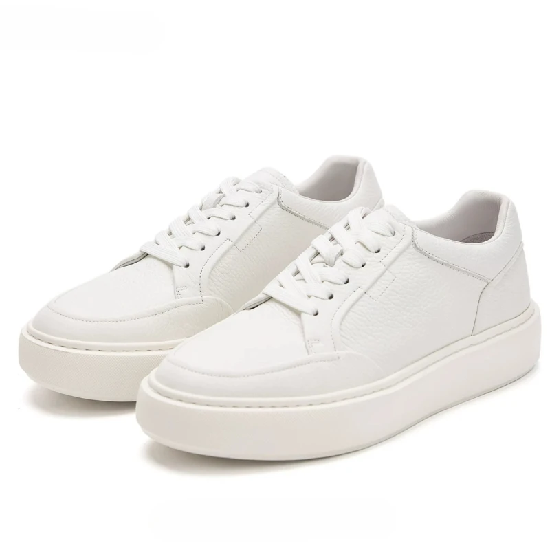 Retro Designer Board Shoes for Men's Thick Soled Height Increasing Shoes Deerskin Lightweight Breathable Casual Sports Shoes Man