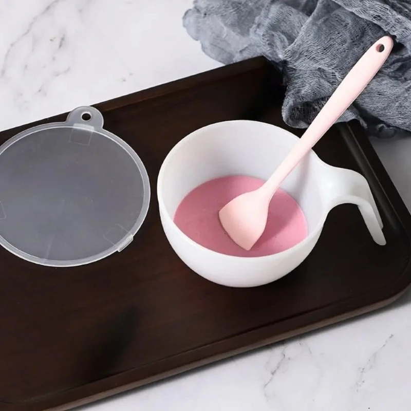 Plastic Salad Mixing Bowl with Handle Baking Coloring Tool Microwave Safe Lightweight Multipurpose Kitchen Cooking