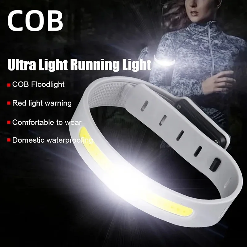 Portable COB Flashlight Built-in Battery Type-C Charging 3 Lighting Modes Sports Wristband Lantern For Camping Night Running