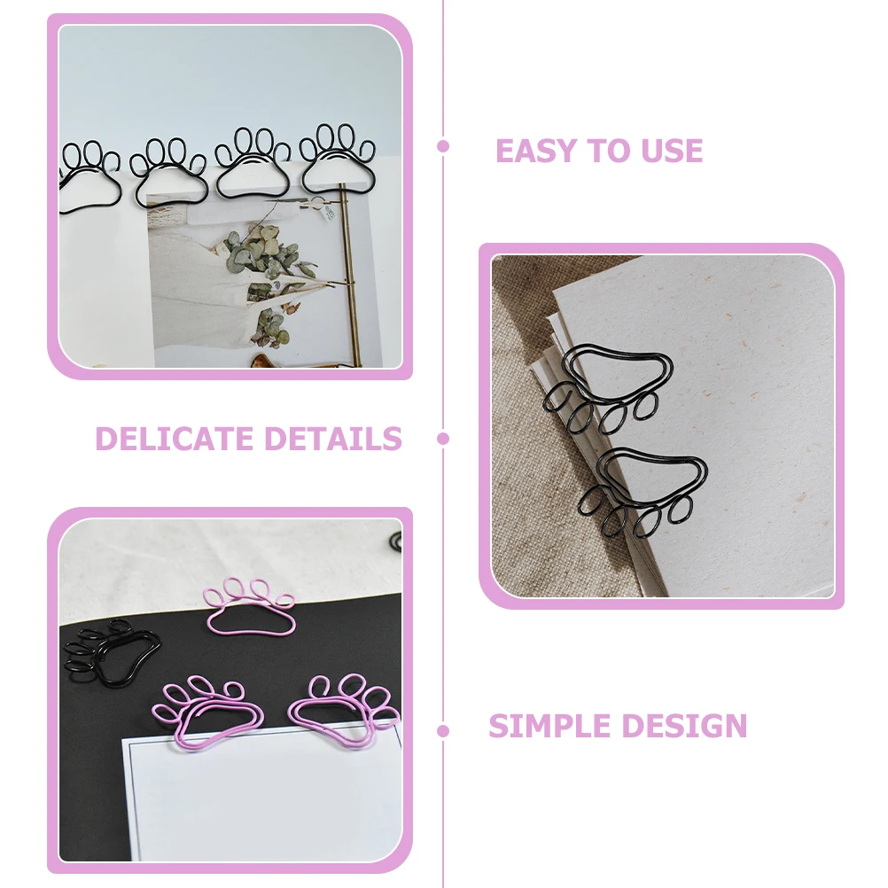 

50 Pcs Cat Claw Paper Clip Bulk Clips Office Cute Fun Paperclips Decorative Multipurpose Convenient Fancy
