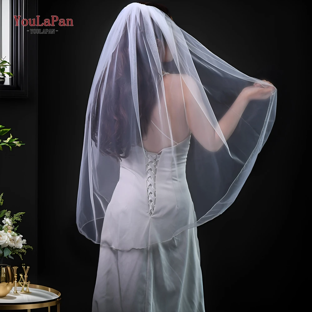 Youlapan v14 branco marfim 1 camada véu de casamento com pente véu para acessórios de noiva véu de casamento roupas femininas véu curto