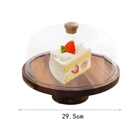 गोल केक स्टैंड, ऐक्रेलिक डोम कवर के साथ लकड़ी का केक स्टैंड, कपकेक के लिए सुरुचिपूर्ण मिठाई डिस्प्ले ट्रे, चारक्यूटरी बोर्ड और बहुत कुछ 10 best sales ऐक्रेलिक केक स्टैंड - №5