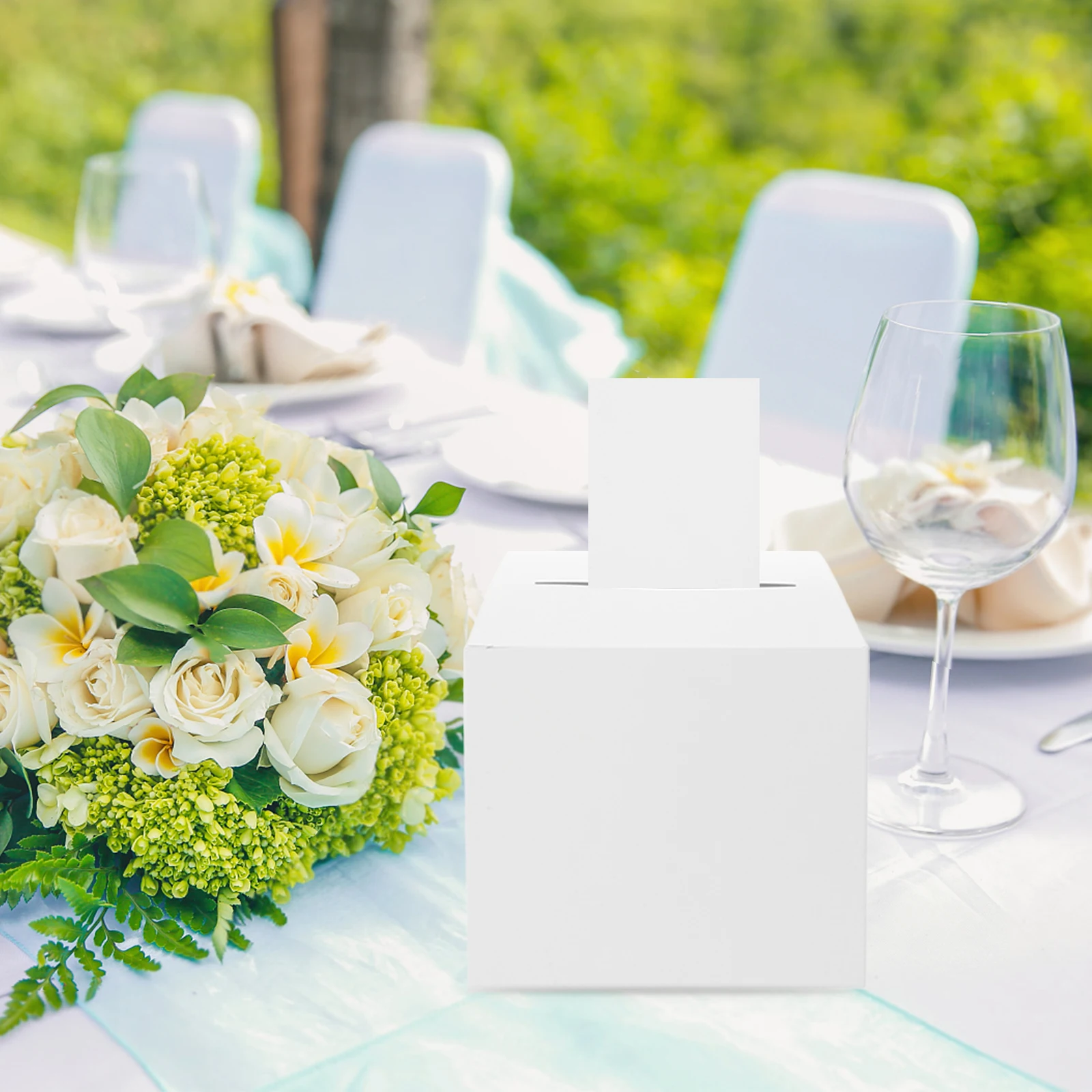 

White Card Box for Wedding Birthday Party Bride Gift Raffle Tickets Envelope Keepsake Storage Boxes Paper Craft Design