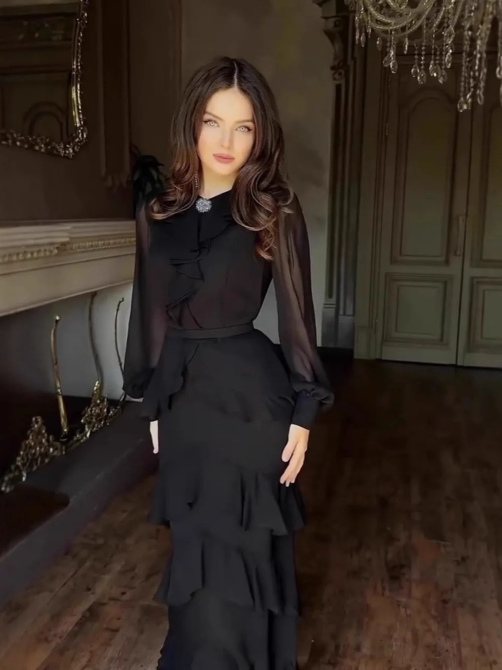 Women Dress Abaya Eid Ruffle Elegant Solid Cake Muslim Jalabiya Ramadan Vestidos Largos Party Arab Long Robe Morocco Kaftan 2026