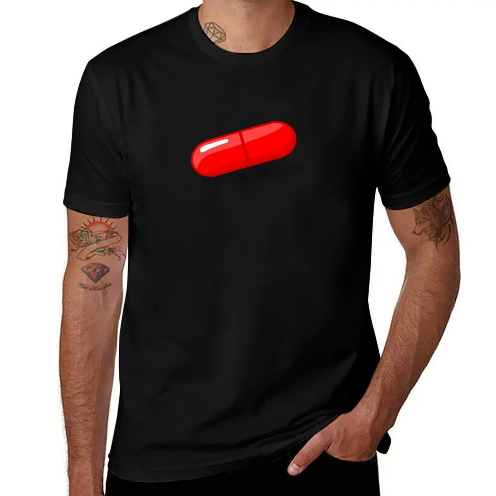 The Red Pill T-Shirt Big and Tall Solid Color T-Shirt