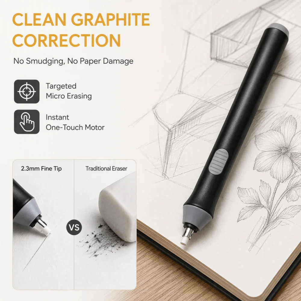 22 Eraser Refills Electric Pencil Eraser Replaceable Rubber Refills Battery Operated Battery Operated Eraser
