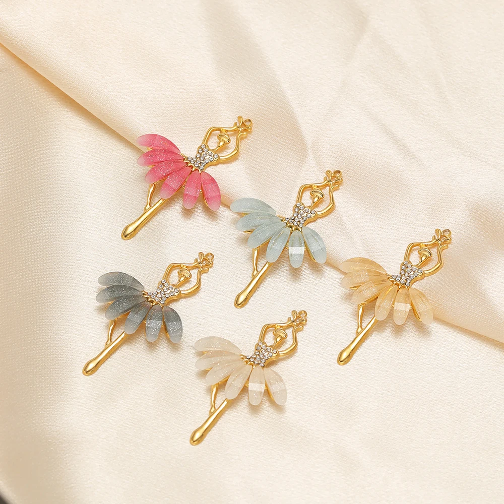 3 Stück Edelstahl-Ballett-Tänzer-Anhänger mit Zirkonia für DIY-Schmuckherstellung, geeignet für Damen-Pulloverketten, Halsketten, Ohrringe und Zubehör. – Detail 5