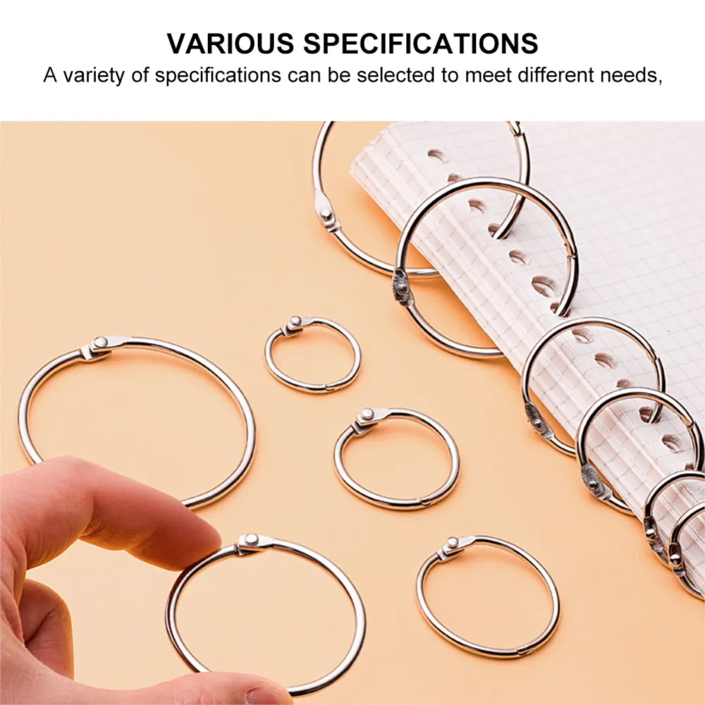5/10Pcs 20-88mm Assorted Sizes Metal Loose Leaf Book Binder Rings For Diary Scrapbooks Albums Flashcards Curtain Documents