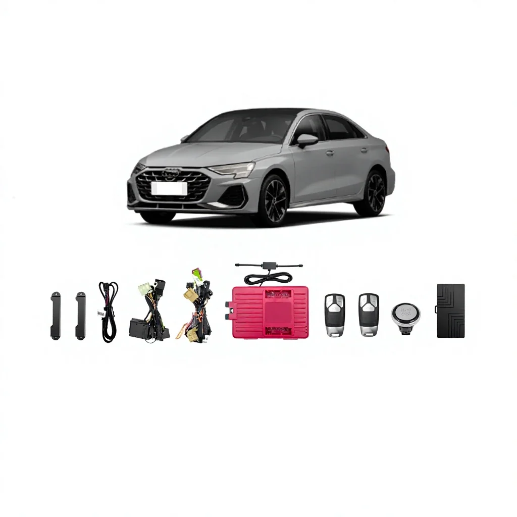 For Audi A3 Vehicle Push To Start System Smart Key Entry Keyless Ignition App Control Bluetooth GPS Vehicle Specific Harness