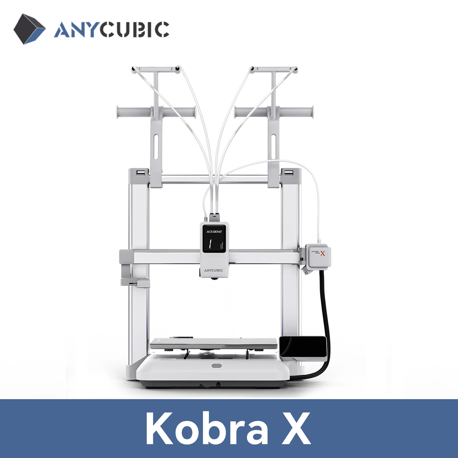 ANYCUBIC Kobra X 3D-printer: 2x sneller & filamentbesparend, automatische nivelering, max. 600 mm/s printsnelheid, zachte & harde multi-kleuren 3D-printer