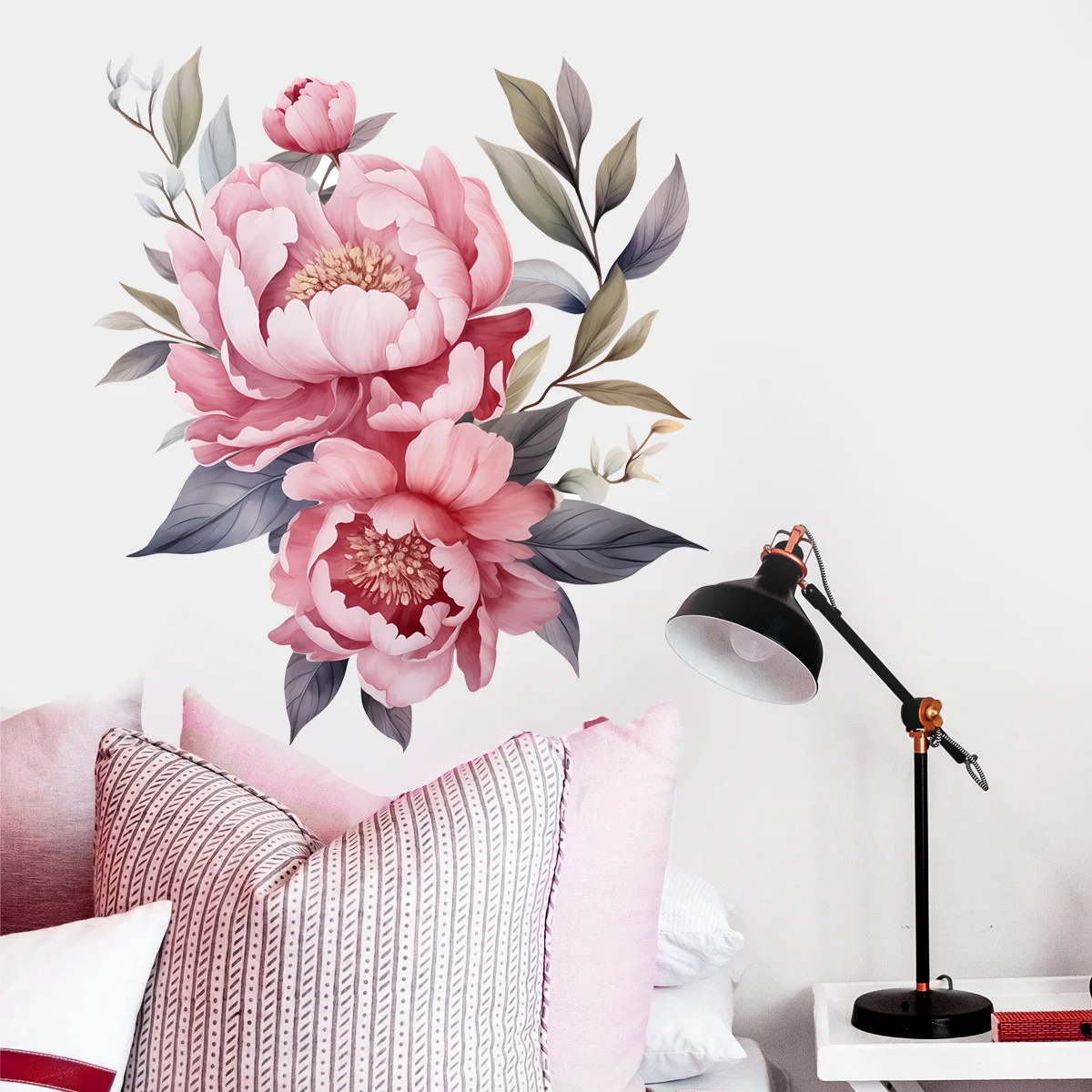 

Garden Wall Sticker For Children Watercolor Peony PVC Room Decor Stickers Home Decoration Accessories Self-Adhesive Wallpaper