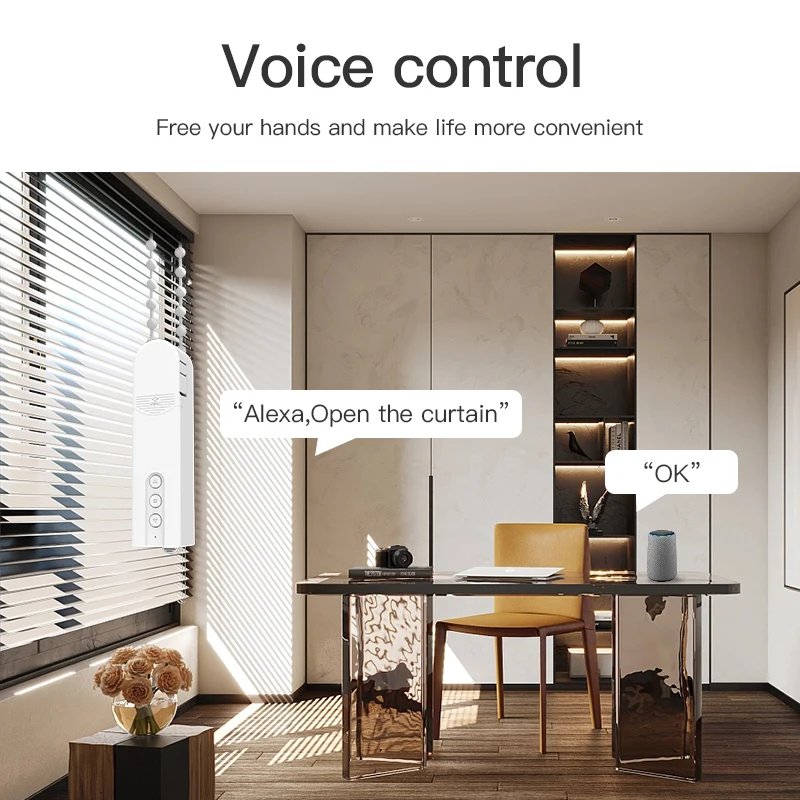 Tuya WiFi Smart Motorized Chain Roller Blinds Remote Voice Control Shade Shutter Drive Motor Work With Alexa Google Home