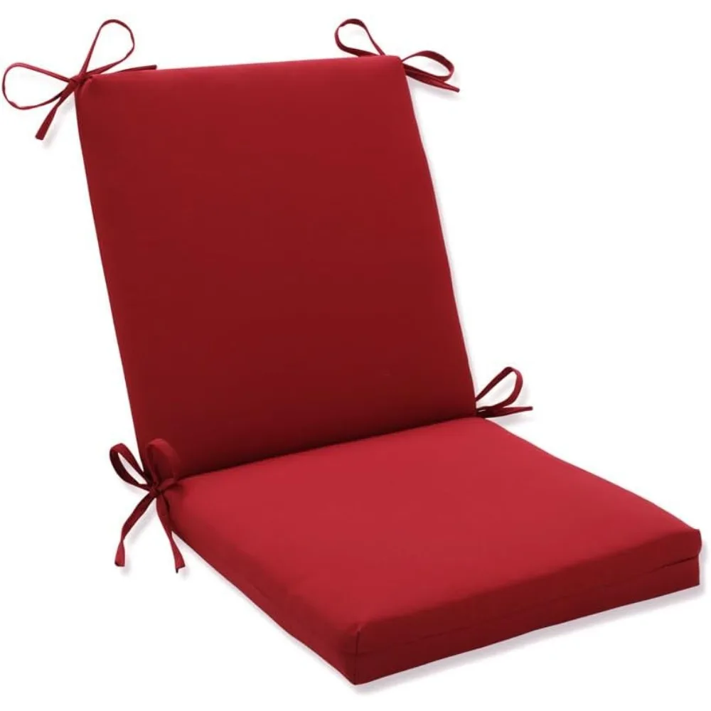 

Pompeii Solid Indoor/Outdoor One Piece Chair Cushion Deep Seat, Weather and Fade Resistant, Square Corner - 36.5" x 18", Red