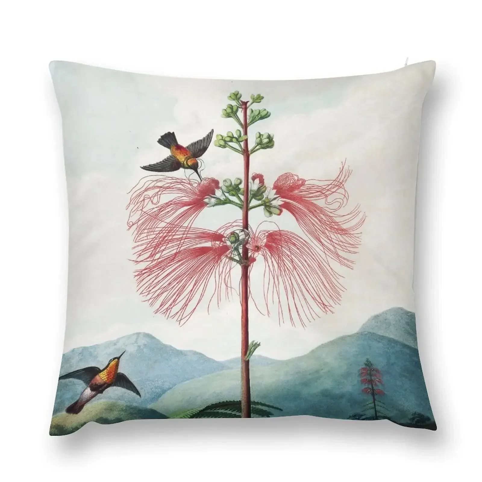 Large Flowering Sensitive Plant - The Temple of Flora Throw Pillow Throw Pillow Covers Cushion Cover Luxury pillow