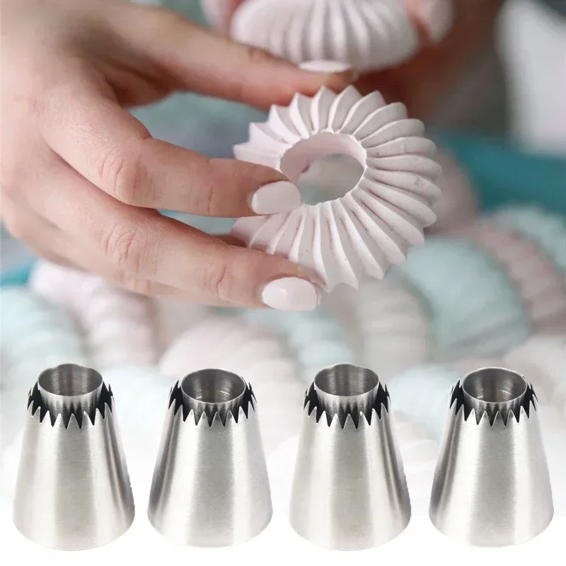 2Pcs Russian Icing Piping Nozzles Sulta Ne Ring Cookies Mold Confectionery Pastry Nozzles For Decorating Cake Pastry Tips Sets