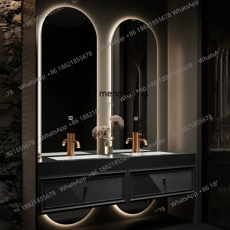 10 otel light luxury double basin bathroom cabinet combination rock slab bathroom washbasin toilet washbasin