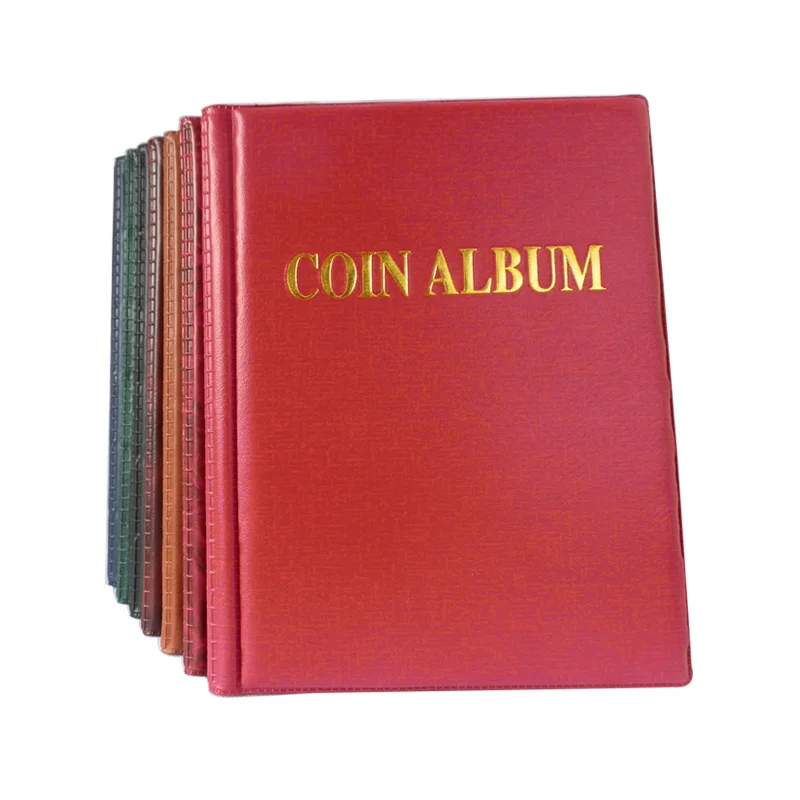 250 Grid Medium-sized Coin Album, Professional Coin Collection Artificial Leather Money Organizer Storage Bags household Album