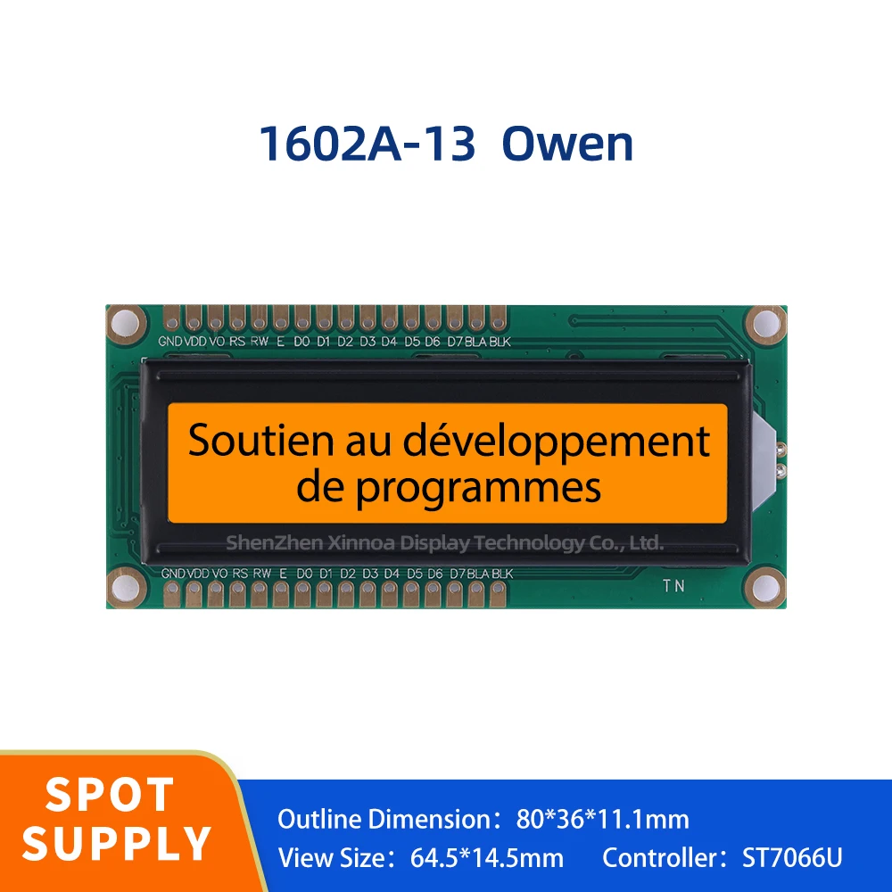 Double Row Interface Module With Backlit S-String 02*16 16PIN ST7066U Orange Light Black Letters European 1602A-13 LCD Module