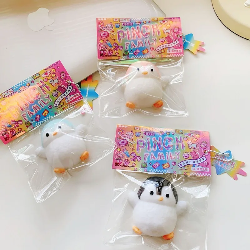 Cartoon Round Belly Penguin Soft Sticky Stress Relief Toys Cute Animal Penguin Squeeze Slow Rebound Pinch Toys Party Favours