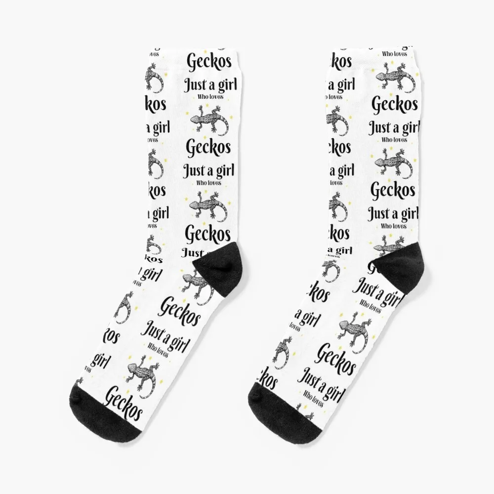 

Just a girl who loves geckos, Cute Gecko lover 9 Socks Sports hiking men cotton high quality Socks For Girls Men's