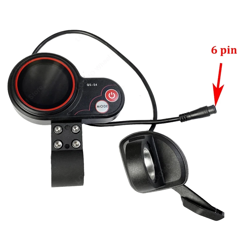 QS-S4 36V-60V Thumb Throttle LCD Display Kit+Ignition Lock Key For Zero 8 9 10 8X 10X Electric Scooter 6PIN Display Accessories