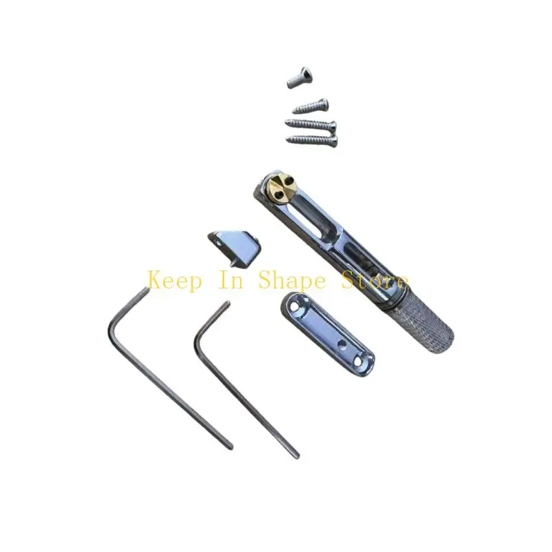 U1JC Stylish Black Zincs Alloys Guitar Bridge Replacement Features Retros Design and Double Nut Choices for Guitars