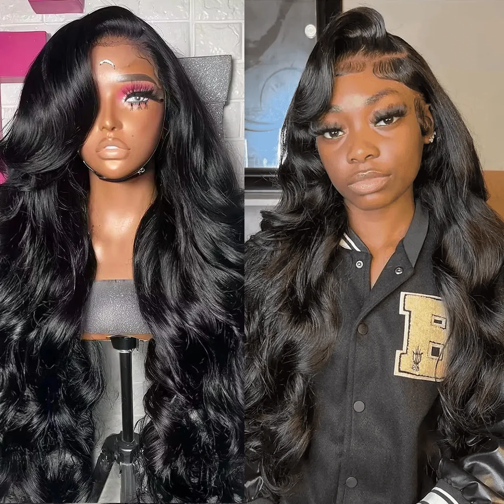 36 40 pulgadas 13x6 HD peluca Frontal de encaje ondulado Pre desplumado 13x4 peluca con malla Frontal de onda suelta pelucas de cabello humano 100% para mujeres negras