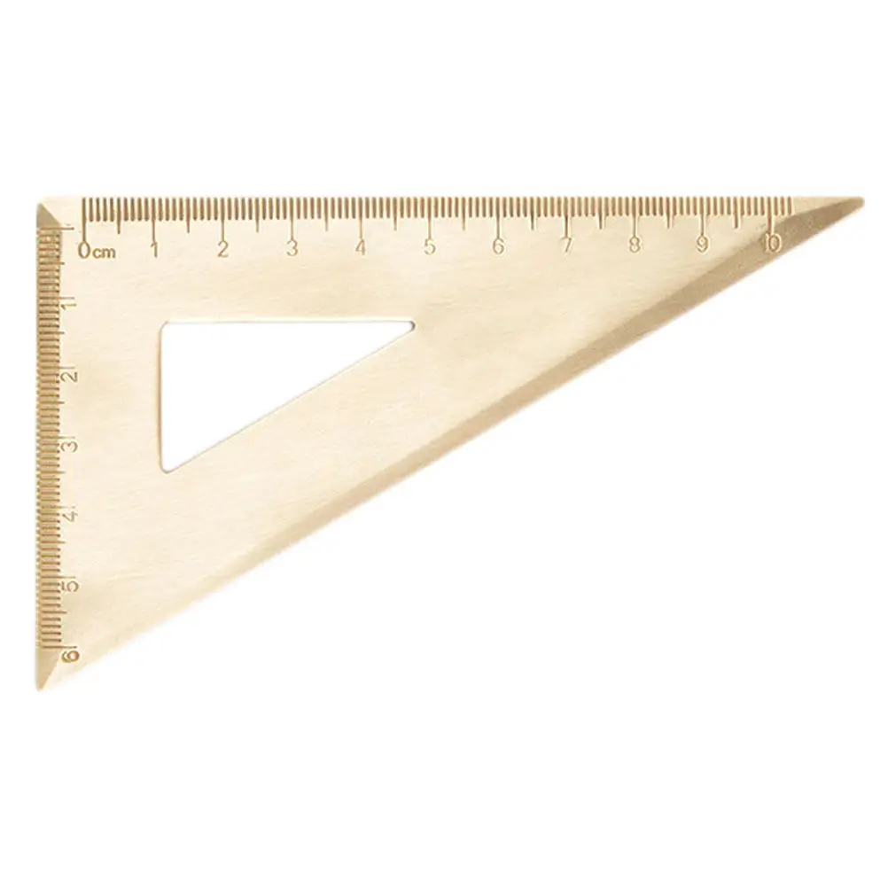 Precision Drawing Triangular Ruler 20Cm Stainless Steel Triangle Ruler for Engineering Design Geometry Protractor School