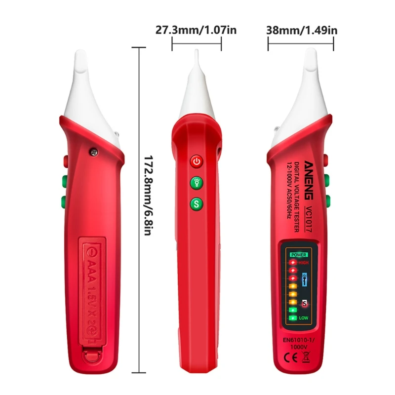 VC1017 Detector Tester Meter 12V-1000v Non-contact Pen Electric LED Meter Pen Dropship