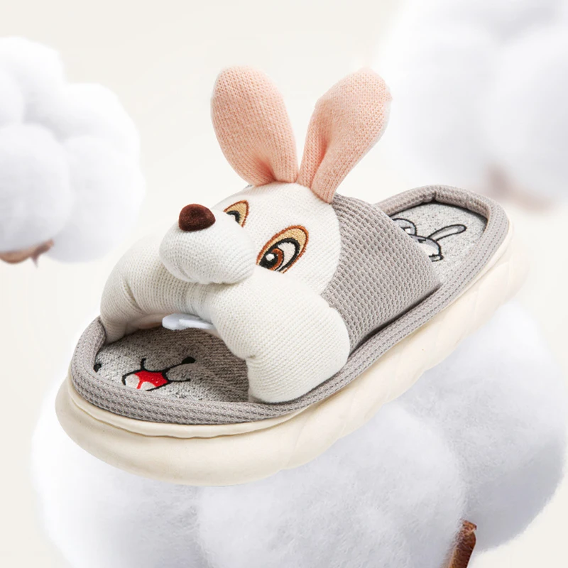 Casual Platform Slippers Women Home Cute Cartoon Rabbit Designer Shoes Girls Flat Fashion Popular Indoor Slipper Ladies Open Toe