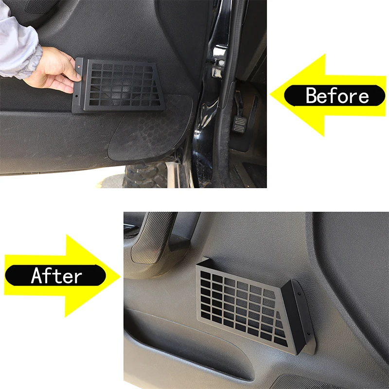 

2Pcs Aluminum Alloy Black For Hummer H3 2005-2009 Car Front Door Storage Box mobile phone Organizer Holder Car Accessories