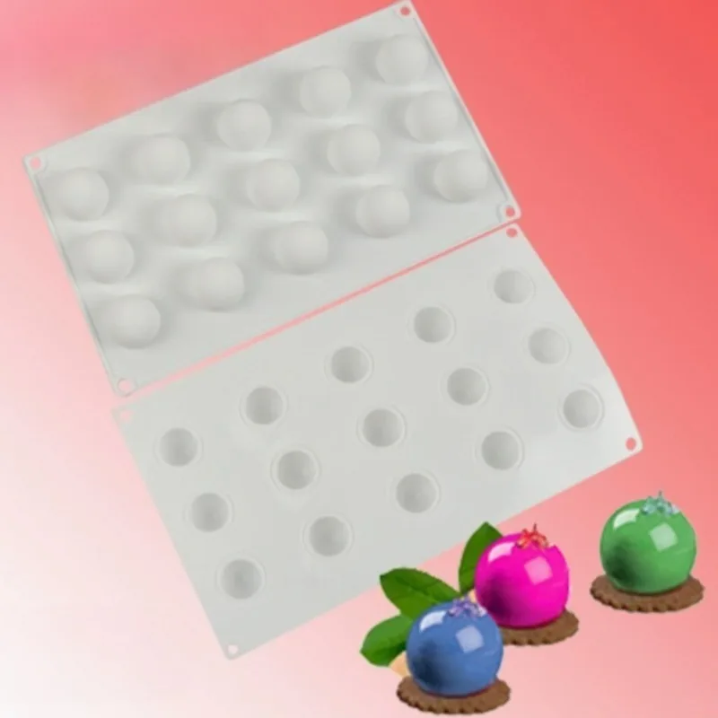 15-Cavity High-Rise Mousse Cake Silicone Mould with Coconut Filling Dessert Mousse Baking Utensils Baking Accessories