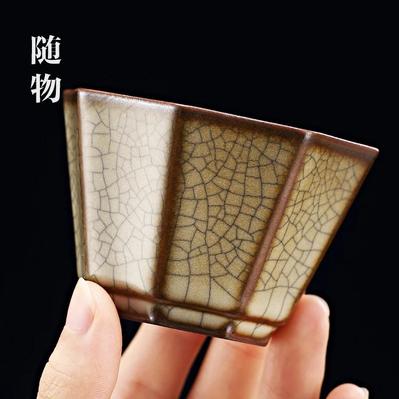 Longquan Inherited Ge Kiln Master Ceramic Single Personal Dedicated Celadon Ice Cracking High Grade Tea