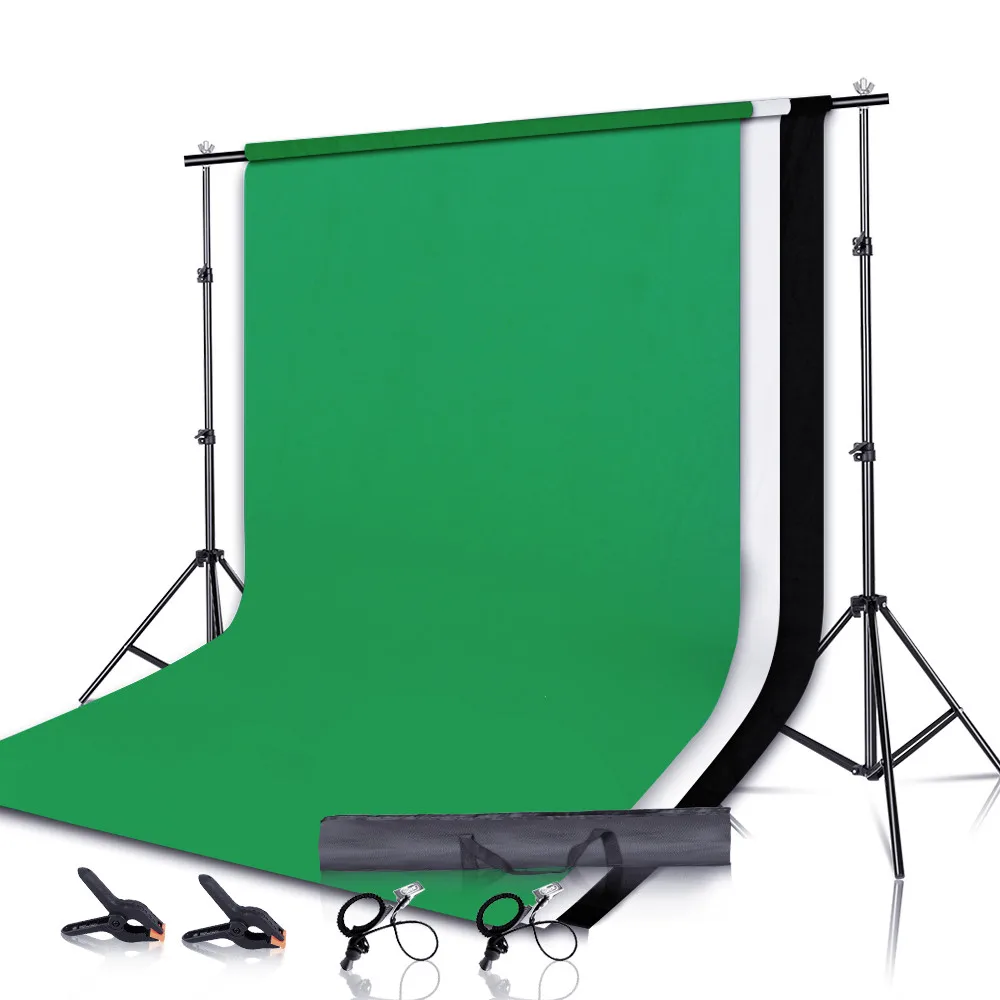 Fotografia Background Stand Kit, Backdrops Sistema de Suporte, suporte ajustável para Photo Studio, Chromakey Green Screen Frame