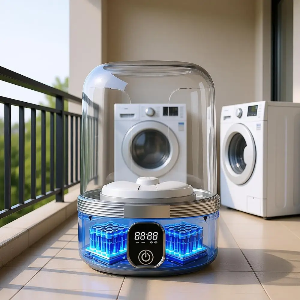 

Модернизированная мини-стиральная машина с топовой комплектацией, двойной аккумулятор 7000 мАч, люксовый дизайн, немецкий двигатель №1, сертификат SGS, УФ-лампа, объем 1,5 л