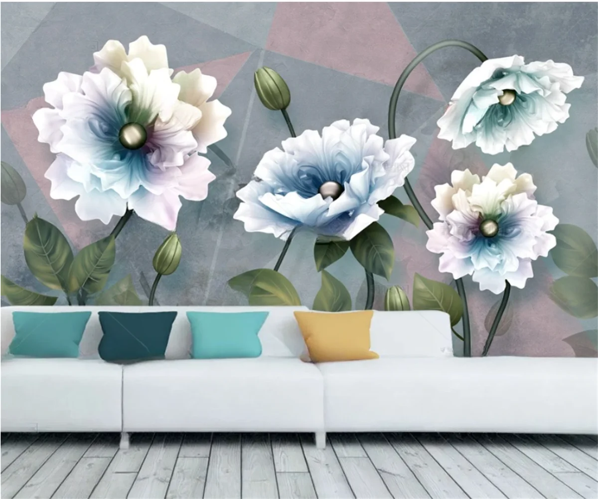 Custom wall papers home decor personalized wallpaper relief flower European retro jewelryliving room background wall wallpaper