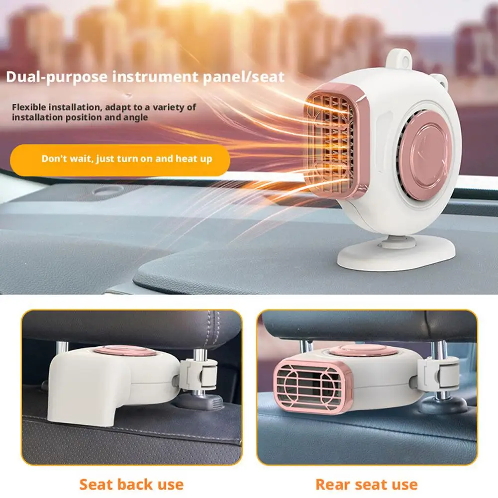 Car Dashboard Heater Car Winter Heating Defrosting Defogger 360°Rotation Fast Heating Windshield Defroster Defogger Car Heater