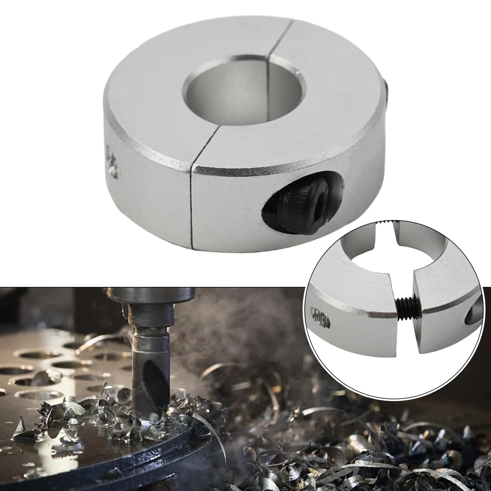 1pc Clamp Collar Double Split 13mm-30mm Inside Diameter Shaft Collar Clamp Type Collars Aluminum Alloy Open Type Fixed Ring