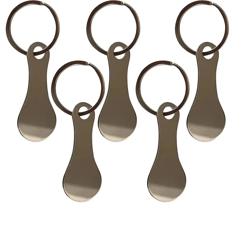 Ring For Key Keychain Metal Aluminum Alloy Sliver Color Shopping Cart Token Keyring Accessories Decor Keyring Hook