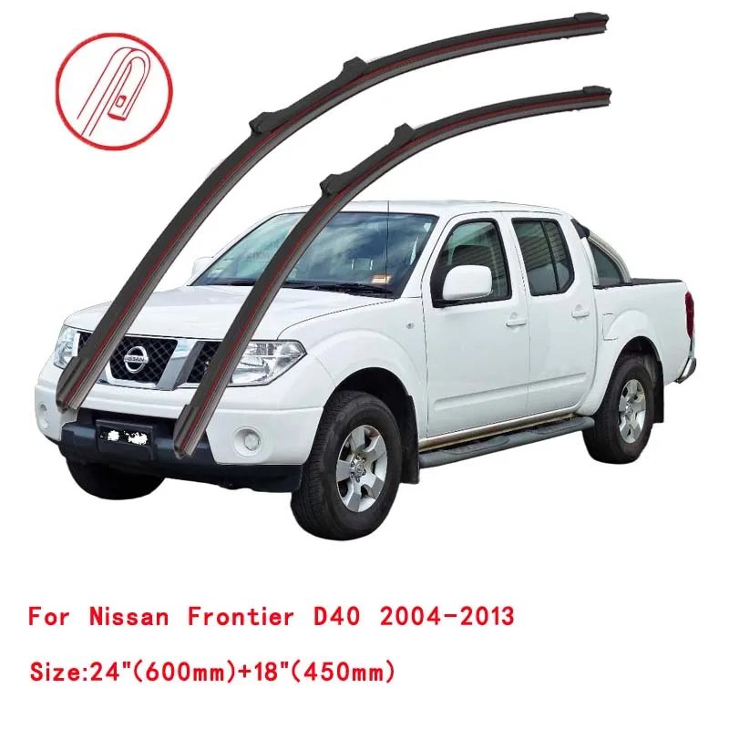 Balai d'essuie-glace de pare-brise de voiture en caoutchouc Double, pour Nissan Frontier Navara NP300 Pick Up D22 D40 D23 1997 2000 2004 2010 2016 2019 2022