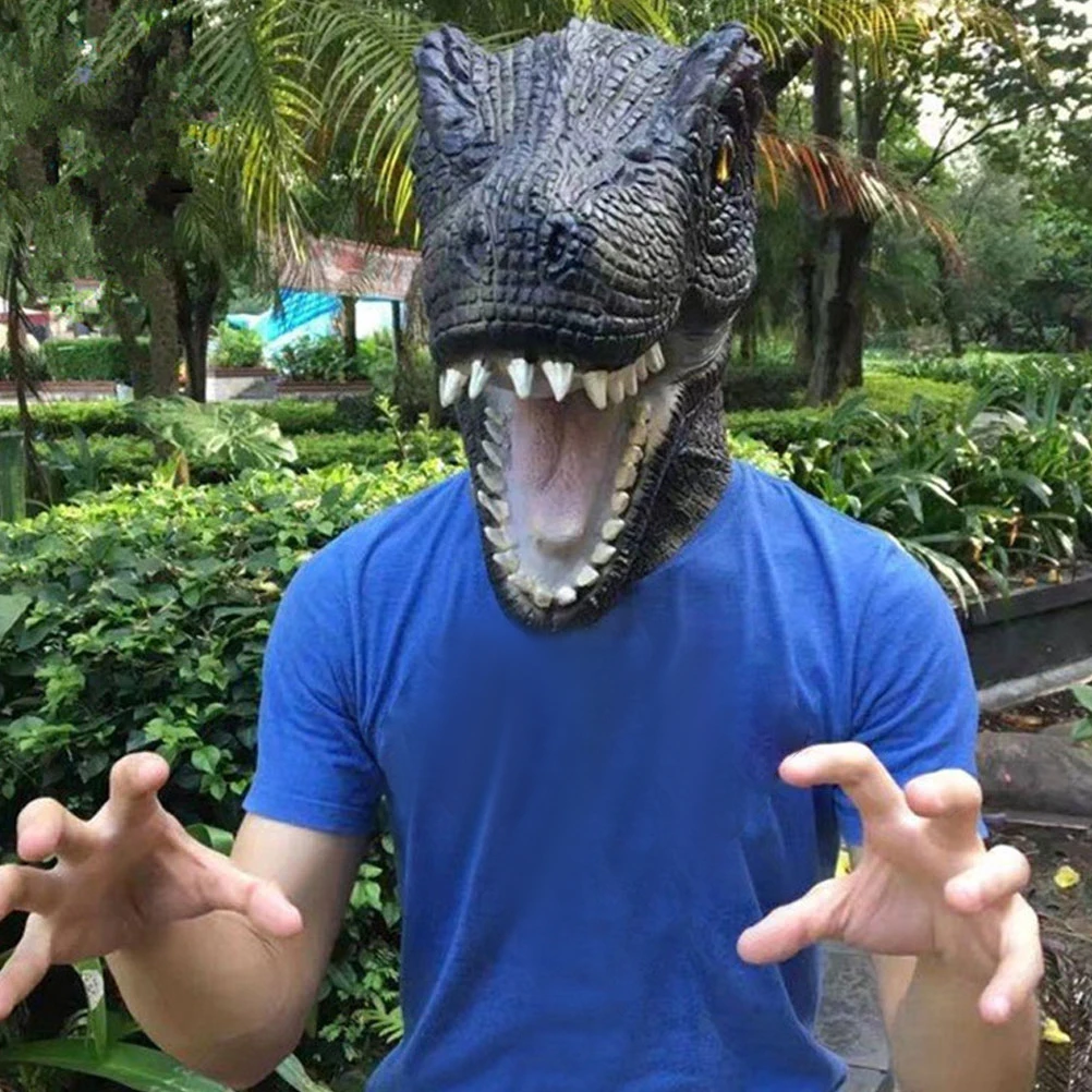 قناع ديناصور مخيف من اللاتكس خفيف الوزن لمهرجان الكرنفال، دعامة مزحة للهالوين، فكرة هدية فريدة من نوعها