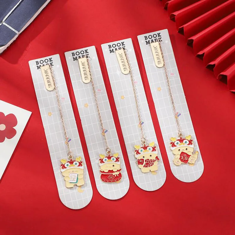 

Cute Longbao Sends Blessings Bookmark Creative Exquisite Metal Pattern Book Mark Page Folder Marker Decor Office School Supplies